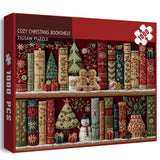 Cozy Christmas Bookshelf Jigsaw Puzzles 1000 Pieces