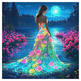 Moonlight Rose Lady Jigsaw Puzzle 1000 Pieces