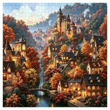Rompecabezas de 1000 piezas de Autumn Mountain Hamlet