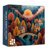 Puzzle del villaggio del tramonto dorato, 1000 pezzi