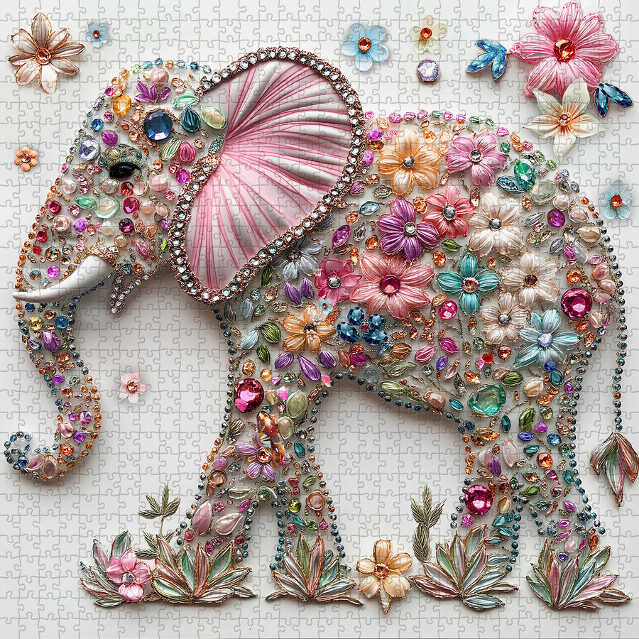 アート・デザイン・音楽 ELEPHANT BRAND HIRATA KAZUHISA Elegant Elephant Jigsaw Puzzle 1000 Pieces – Closeteyes
