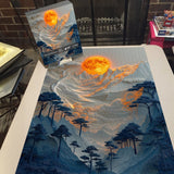 Rompecabezas de montañas iluminadas por la luna 1000 piezas