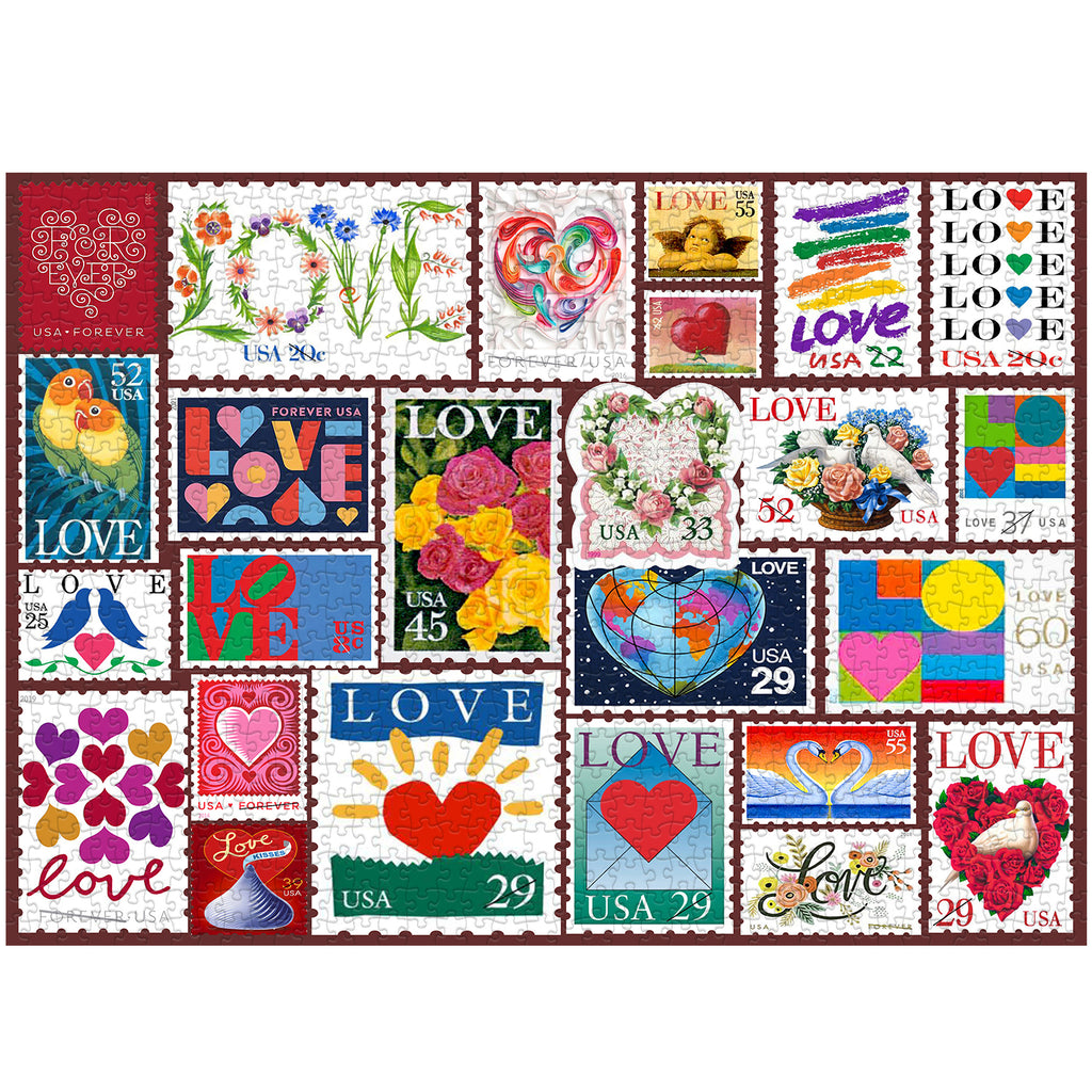 Love Stamps Jigsaw Puzzle 1000 Pieces Closeteyes