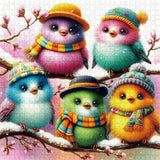 Colorful Hat Birds Jigsaw Puzzle 1000 Pieces