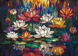Stained Glass Lotus Jigsaw Puzzle 1000 Pieces