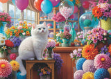 Chat parmi les fleurs puzzle 1000 pièces 1000 pièces