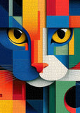 Geometric Cat Art Jigsaw Puzzle 1000 Pieces