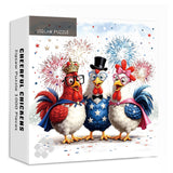 Puzzle artistique de poulets joyeux, 1000 pièces