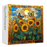 Stained Glass Sunflowers Jigsaw Puzzle 1000 Pieces