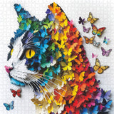 Rainbow Butterfly Cat Jigsaw Puzzles 1000 Pieces