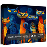 Vivid Dream Cats Jigsaw Puzzle 1000 Pieces