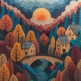 Puzzle del villaggio del tramonto dorato, 1000 pezzi