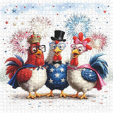 Puzzle artistique de poulets joyeux, 1000 pièces