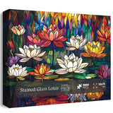 Stained Glass Lotus Jigsaw Puzzle 1000 Pieces