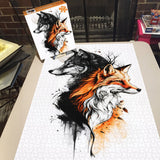 Wolf Fox Art Jigsaw Puzzle 1000 Pieces