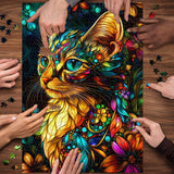 Mystic Floral Cat Jigsaw Puzzles 1000 Piece