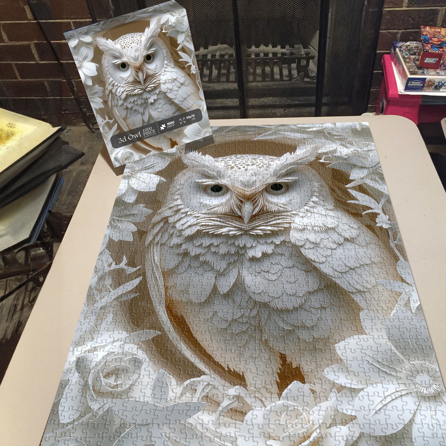 Puzzle 1000 Pezzi 'Curious Owl' - Finitura Opaca, Pezzi Unici, Supporto Pezzi Mancanti
