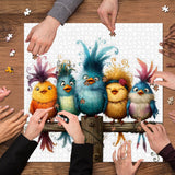Puzzle con uccelli dei cartoni animati, 1000 pezzi