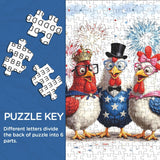 Puzzle artistique de poulets joyeux, 1000 pièces