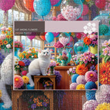 Chat parmi les fleurs puzzle 1000 pièces 1000 pièces