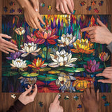 Stained Glass Lotus Jigsaw Puzzle 1000 Pieces
