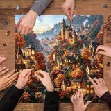Rompecabezas de 1000 piezas de Autumn Mountain Hamlet