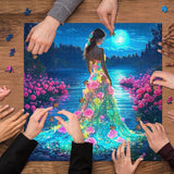 Moonlight Rose Lady Jigsaw Puzzle 1000 Pieces