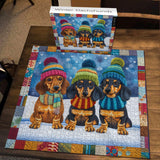 Winterdachshunds Puzzles 1000 Stücke