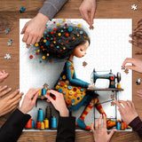 Puzzle Fille à Coudre 1000 Pièces