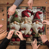 Fabric Christmas Gnome Jigsaw Puzzles 1000 Pieces