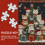 Cat Christmas Tree Jigsaw Puzzle 1000