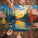 Stained Glass Park Jigsaw Puzzle 1000 Pieces