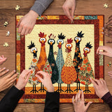 Fabric Chickens Jigsaw Puzzle 1000 Pieces