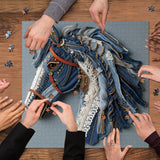 Puzzle Cheval en Denim 1000 Pièces