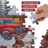 Red Truck Christmas Cottage Jigsaw Puzzles 1000 Pieces