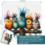 Puzzle con uccelli dei cartoni animati, 1000 pezzi