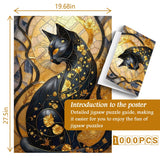 Black Gold Cat Jigsaw Puzzle 1000 Pieces