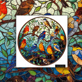 Stained Glass Bird Tree Jigsaw Puzzle 1000 Pieces
