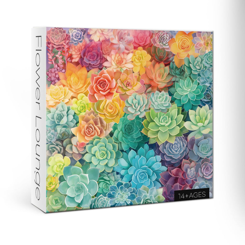 Rainbow Succulent Jigsaw Puzzle 1000 Pieces Closeteyes
