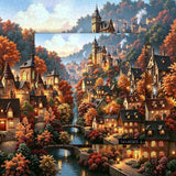 Rompecabezas de 1000 piezas de Autumn Mountain Hamlet