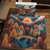 Puzzle del villaggio del tramonto dorato, 1000 pezzi