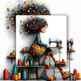 Puzzle Fille à Coudre 1000 Pièces
