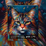 Colorful Cat Portrait Jigsaw Puzzle 1000 Pieces