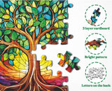 Stained Glass Colorful Tree of Life Jigsaw Puzzle 1000 Pieces