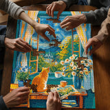 Starry Night Cat Jigsaw Puzzle 1000 Pieces