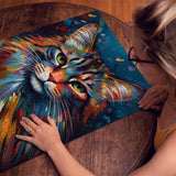 Colorful Cat Portrait Jigsaw Puzzle 1000 Pieces