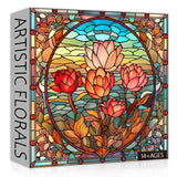 Stained Glass Flower Jigsaw Puzzle 1000 Pieces