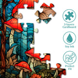Stained Glass Mushroom Forest Jigsaw Puzzle 1000 Pieces