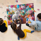 Chat parmi les fleurs puzzle 1000 pièces 1000 pièces