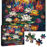 Stained Glass Lotus Jigsaw Puzzle 1000 Pieces
